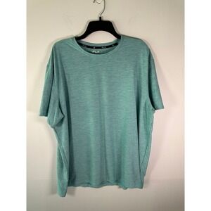 FLX Shirt Mens XXL Heathered Aqua Crew Short Sleeve Travel Leisure Tee